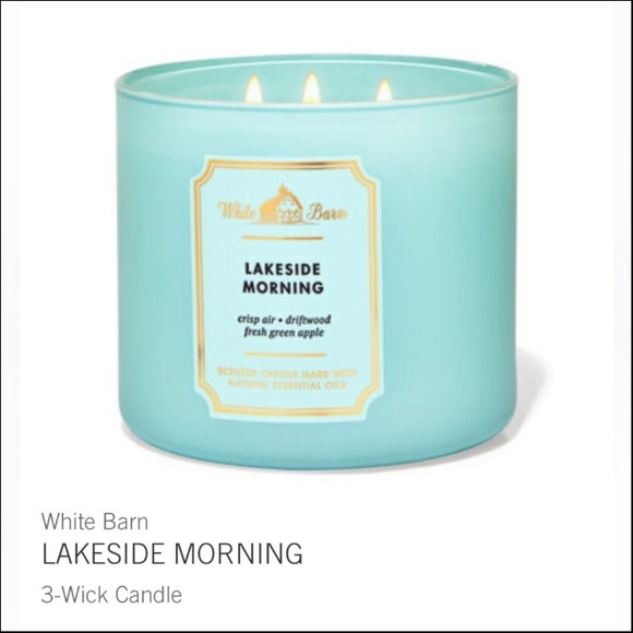 “LAKESIDE MORNING” by Bath & Body Works & White Barn, 3-Wick Scented Candle, NWT - Picture 2 of 6